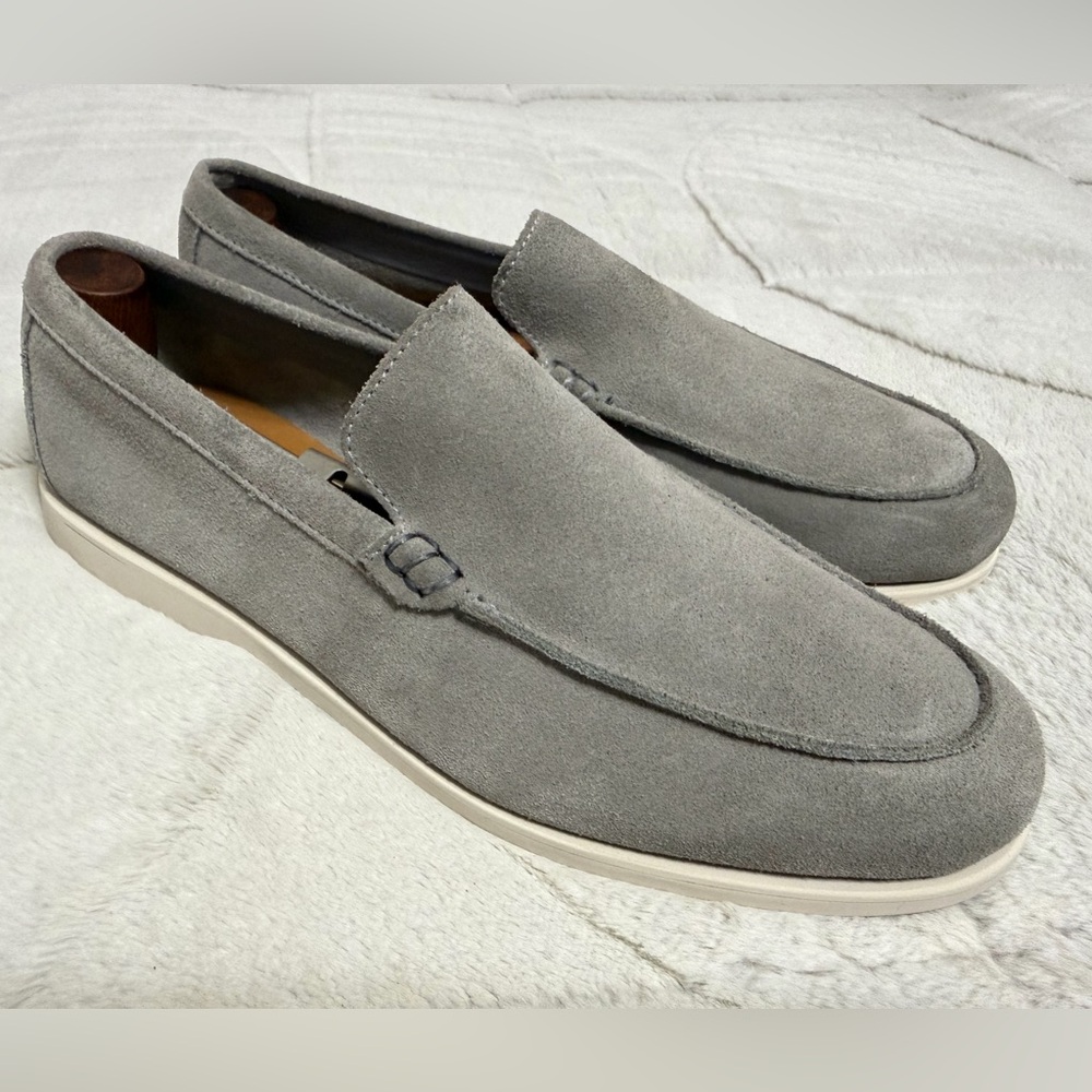 Like NEW! $220 J Crew Venetian Sunmer Walk Grey Leather Suede Slip-On Loafers 9